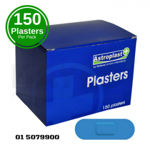 Blue Detectable Assorted Washproof Plasters (150) Box
