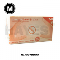 SemperCare Vinyl Gloves Latex Free Powder Free MEDIUM (100) Box